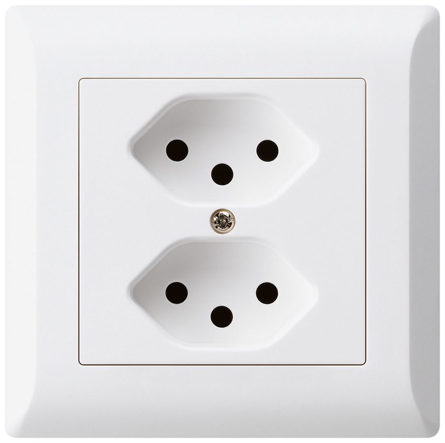 Prise ENC kallysto.line 2×T13 blanc avec sécurité enfants