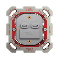 UP-USB-Ladesteckdose Feller SNAPFIX® 230VAC 18W 2×USB Typ C