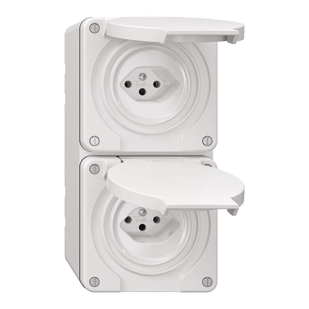 NAP-Kombination NEVO, 2×Steckdose Typ 13, weiss