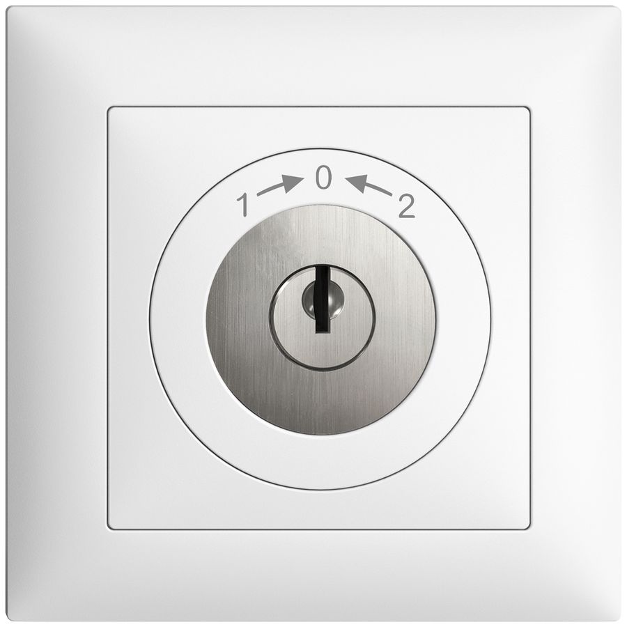 Contact pivotant ENC 1->0<-2 EDIZIOdue blanc avec serrure de sûreté
