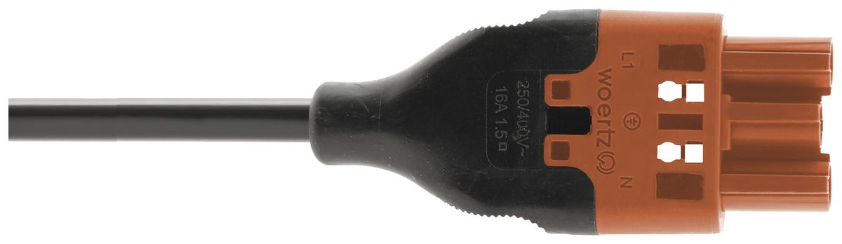 Anschlussleitung Woertz 49343/C3 3×2.5mm² 250V 20A 5m or Stecker-frei Cca