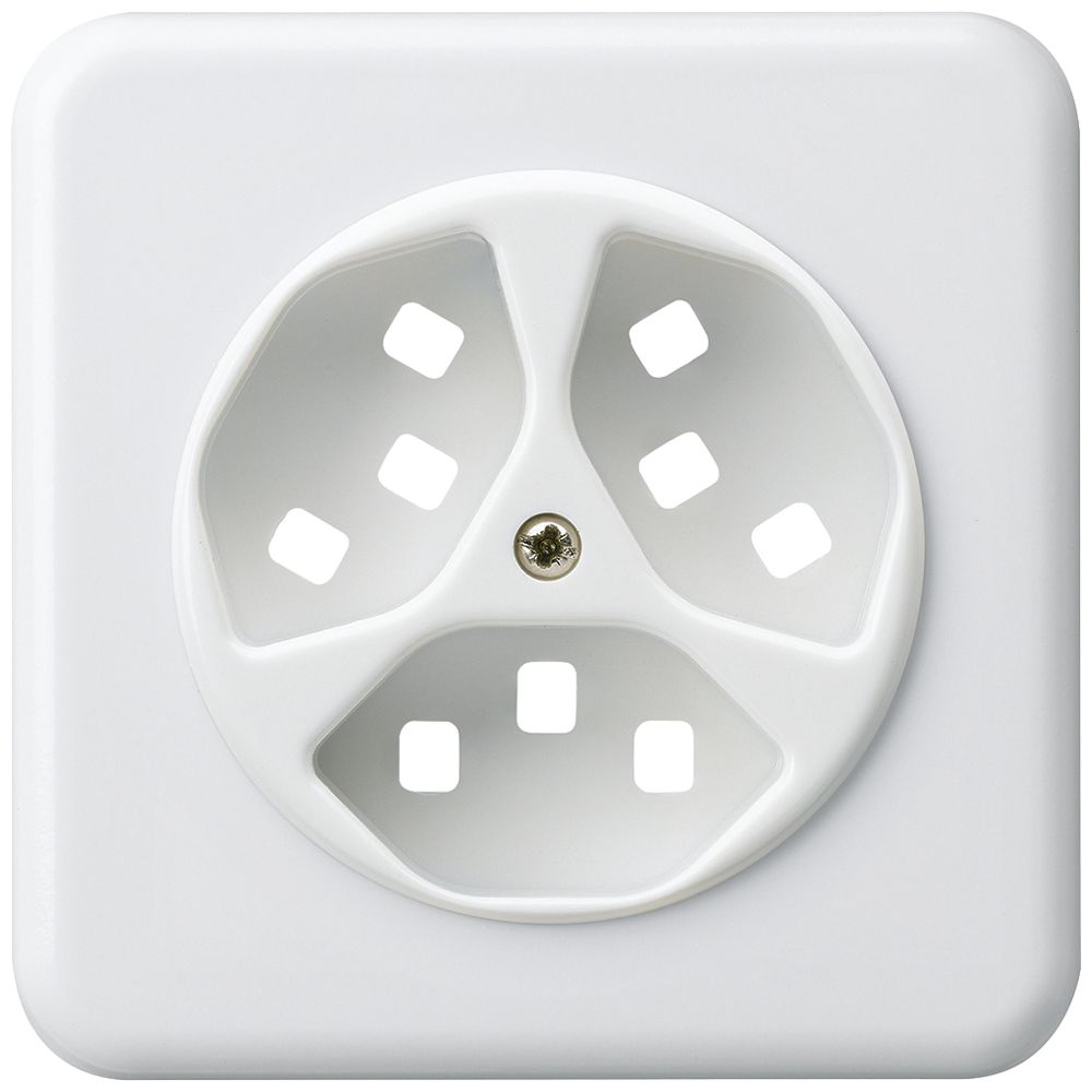 UP-Frontset zu Steckdose Hager basico 3×Typ 23 G weiss