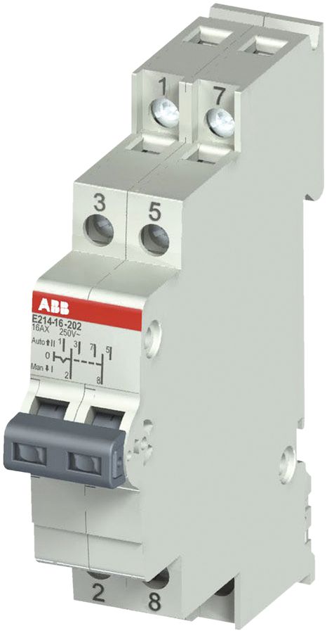 Interruttore di gruppo AMD ABB E214, 16A/250V 2L 2C, 1UM, "I-0-II"