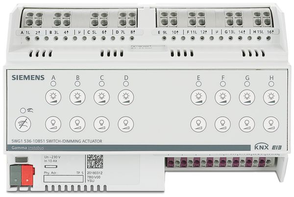 REG-KNX-Schalt-/Dimmaktor Siemens N 536D51, 8-Kanal, 10A