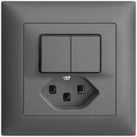 UP-Kombination 1/3+3/1L+T23 16A EDIZIOdue dunkelgrau