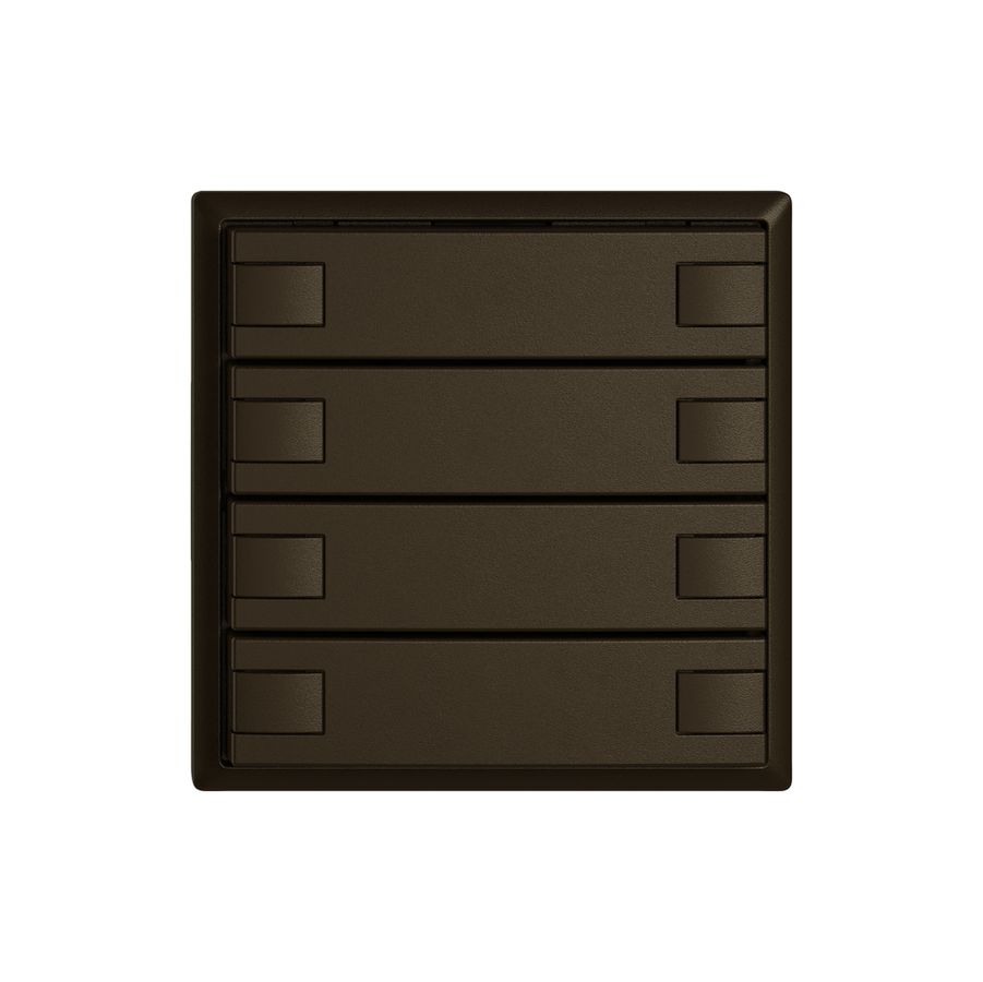 Poussoir KNX RGB EDIZIO.liv SNAPFIX® capteur temp.s.LED 4× comm.2T br