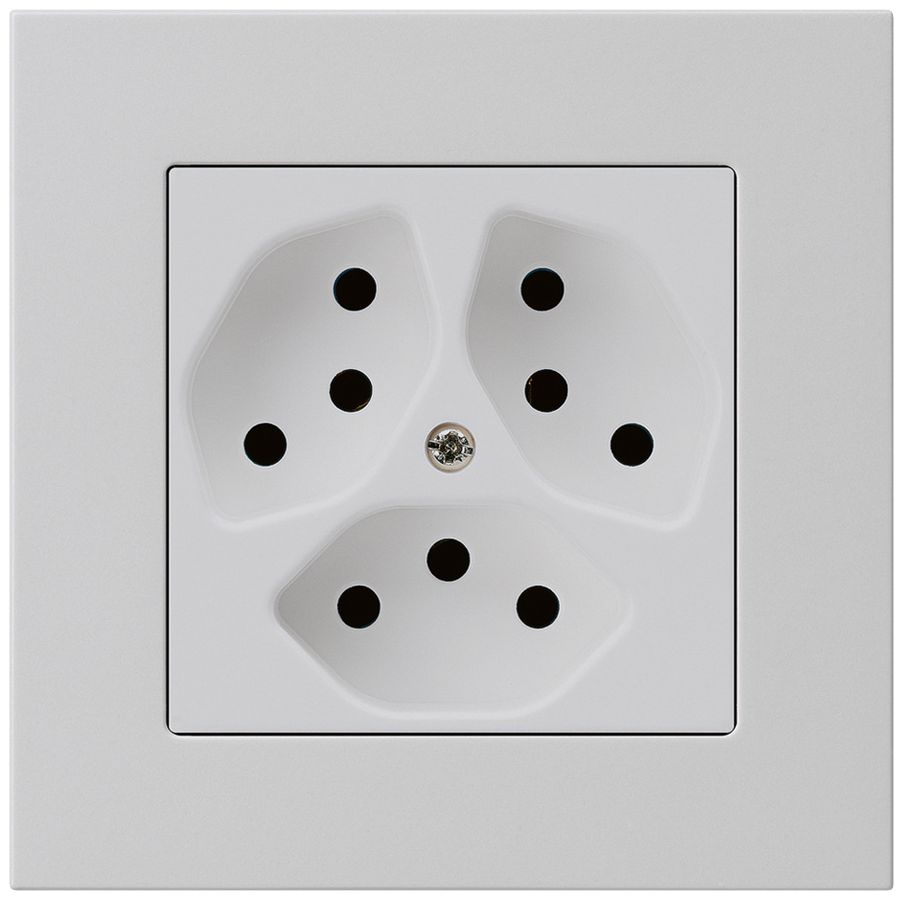 UP-Steckdose kallysto.pro 3×T13 hellgrau mit Kinderschutz