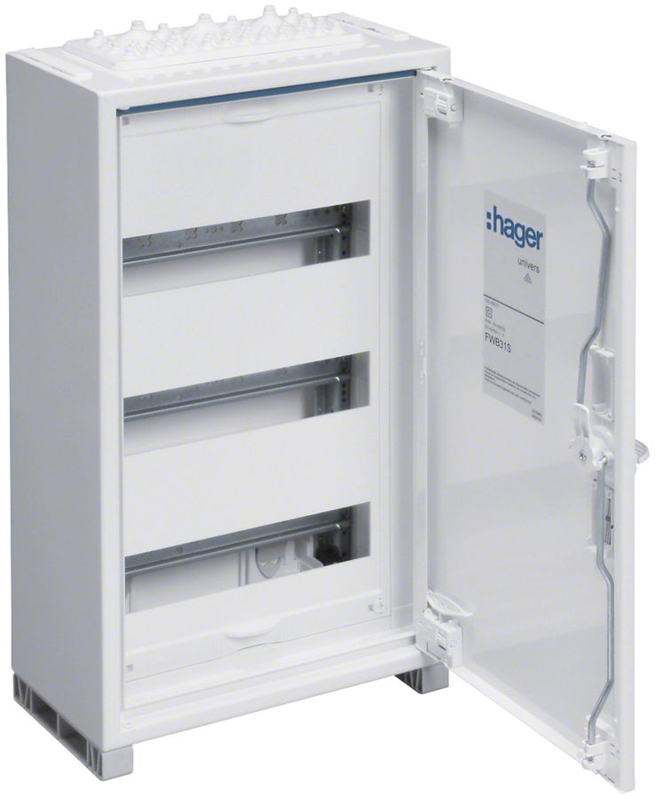 Distributore AP Hager univers 3 file 36UM porta IP44 300×500×160mm