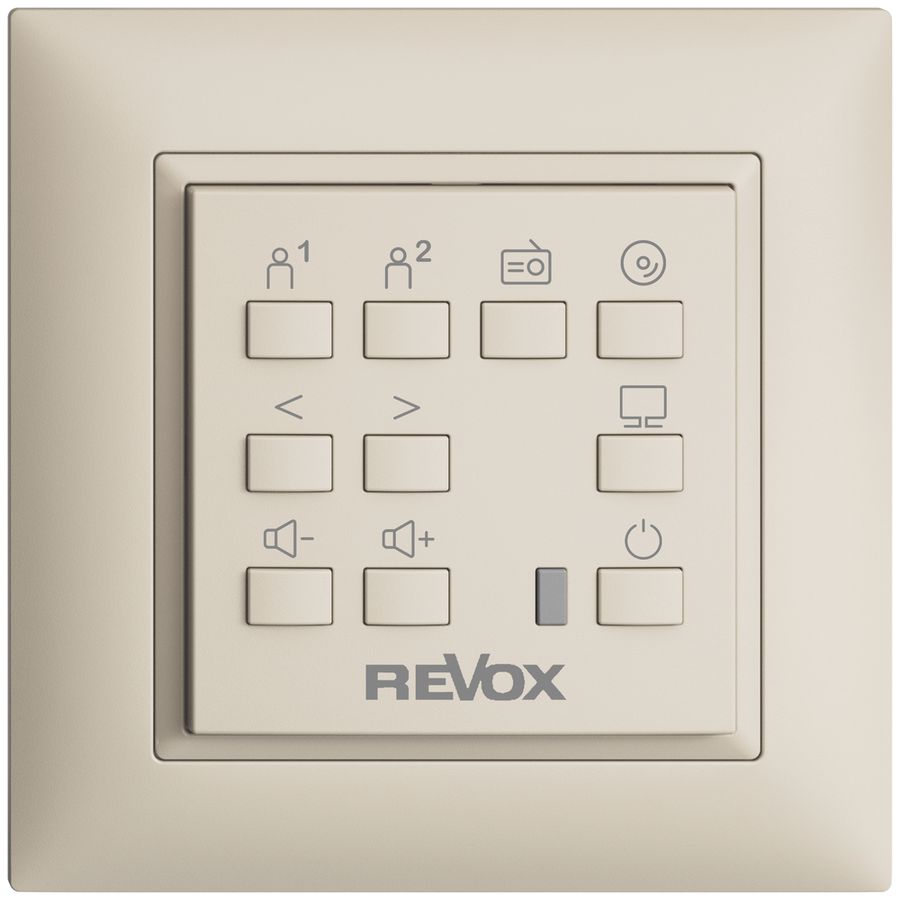 Commande murale EDIZIOdue pour Voxnet FMI, avec 10 bout., LED, IR, crema
