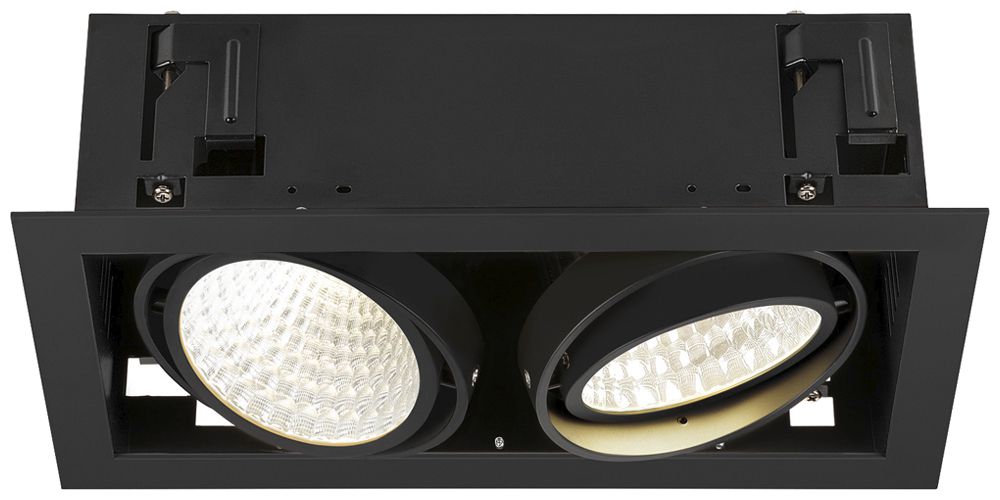 Downlight LED SLV KADUX 2×27W 3400lm 940 30° DALI 370×195mm nero
