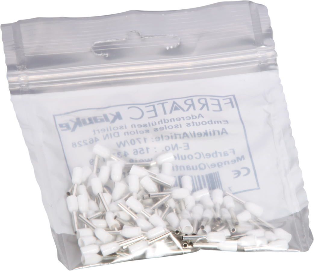 Capocorda tipo A isolato 0.75mm²/8mm bianco