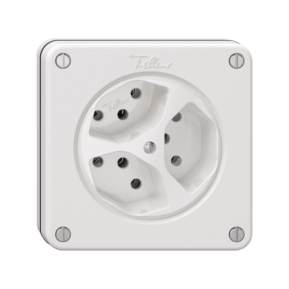 NUPU-Steckdose NEVO, 3×T13, weiss