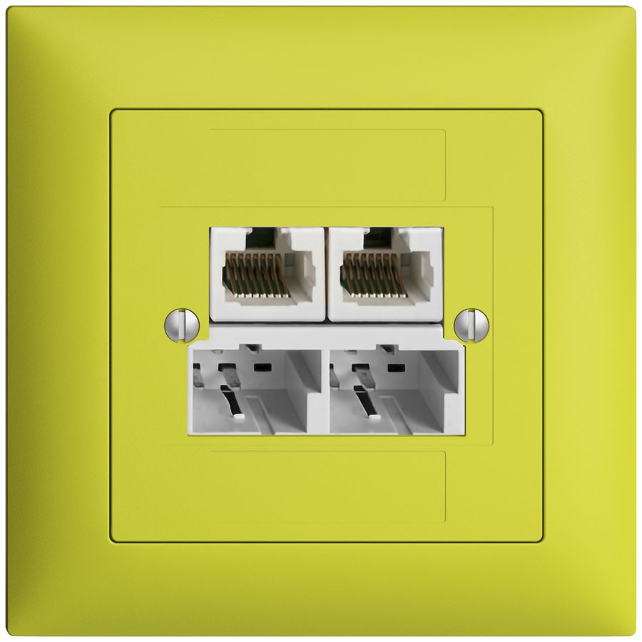 UP-Dose SOHO 2×TT/2×RJ45/u lemon getr.ITplus EDIZIOdue