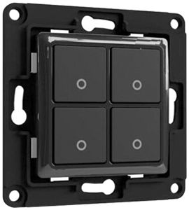 Trasmettitore da parete INC Shelly Wall Switch 4 4can 70×70×12mm nero