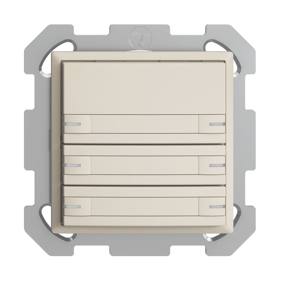 UP-KNX-Taster RGB EDUE, 250mW, m.RGB-LED, m.Papier., 6×Taste, 1×Tastenb., crema