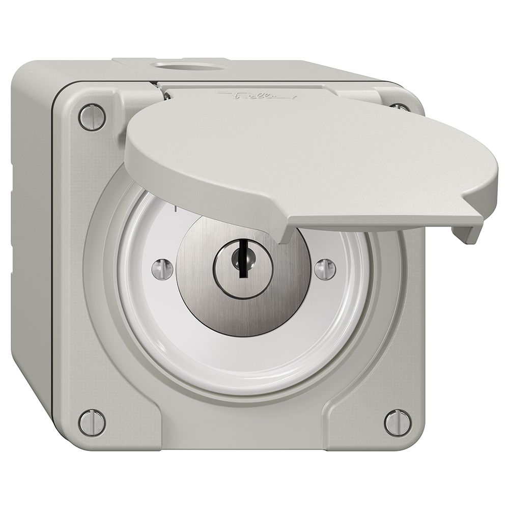 Contact pivotant NAP NEVO, avec serrure&2 clés, KS, 1->0<-2, gris clair