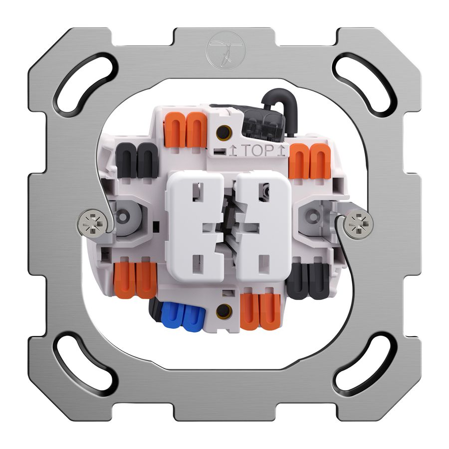 Inserto interruttore per luce e ventil.FH 3+3/1L, contr.LED giallo