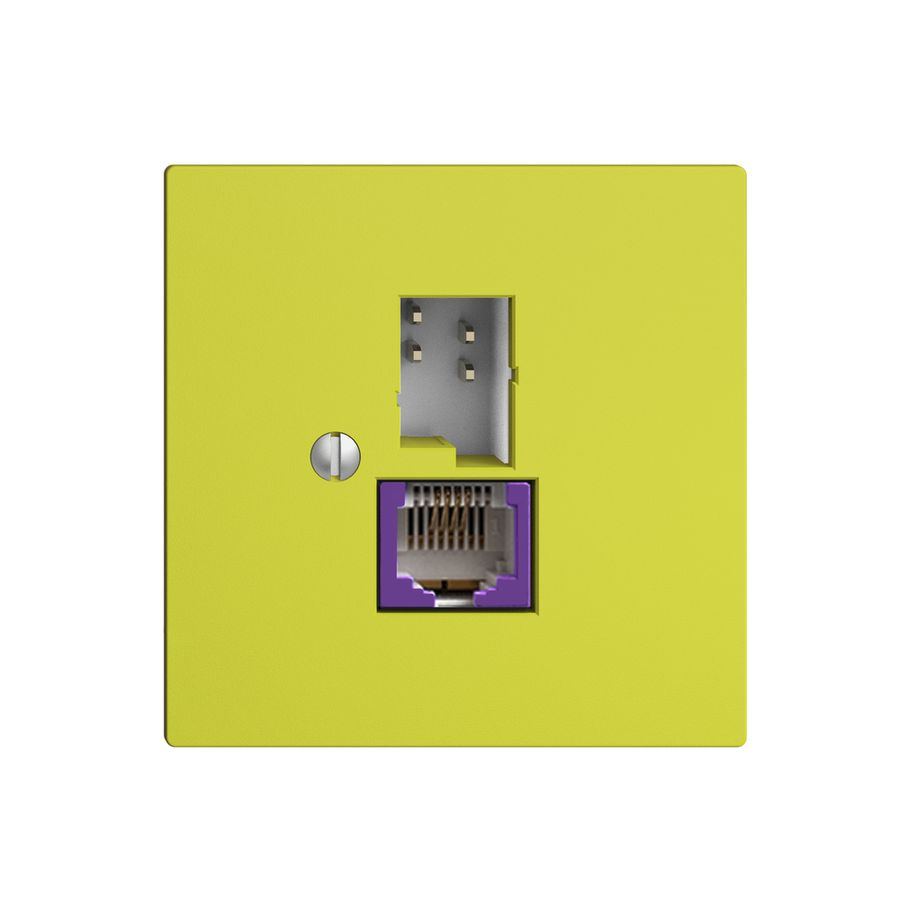 Dose T+T 6P/1×RJ45 DSL-Breitband EDIZIOdue lemon