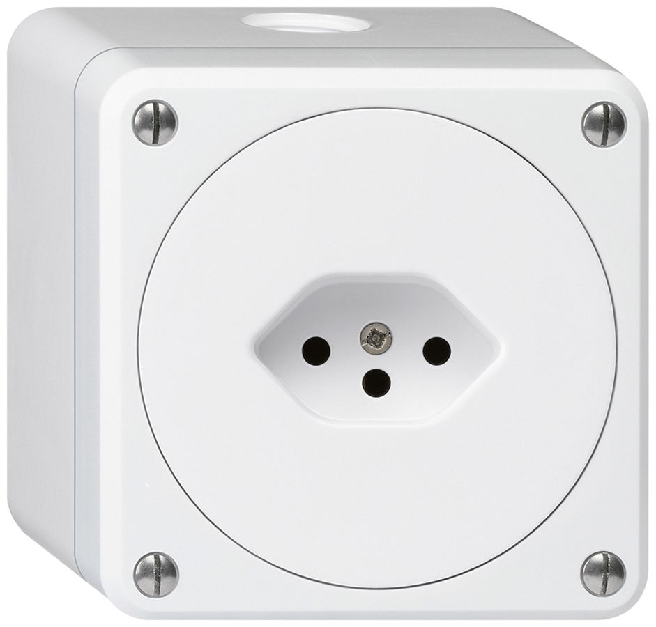 AP-Steckdose robusto Typ 13 weiss ohne Klappdeckel