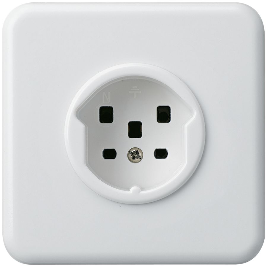 Prise ENC HA basico type 25 avec bornes enfichables blanc