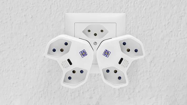 Mehrfachstecker A. Steffen MANTA 10A 2×T13 + 1×USB-C PD weiss