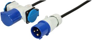 Verlängerung MH CEE16A/1×CEE16A+2×T23 230V H07RN-F3G1.5mm² 1.5m IP44 schwarz