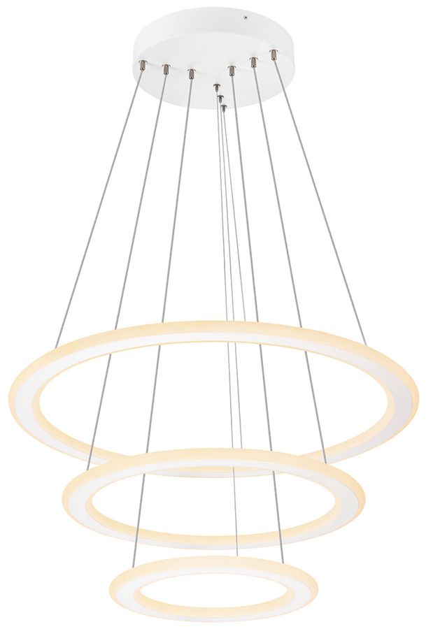 Lum.suspendu LED SLV ONE FLAT triple 58W 3500lm 927/930 DALI direct Ø800 blanc