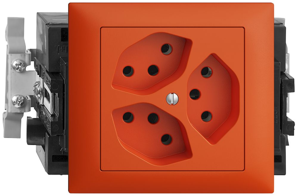 Prise INC EDIZIOdue 3×T13 orange 49…69mm Snap