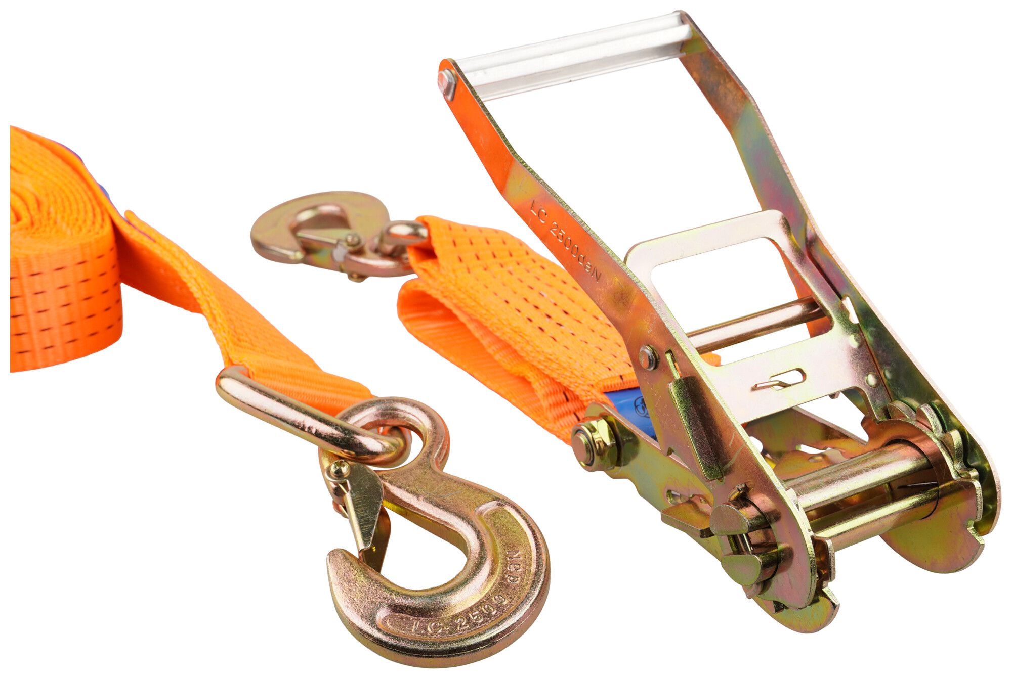 Spanngurt Orange Line 50kN Ratsche Karabinerhaken 8m×50mm orange