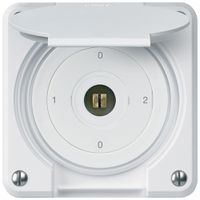 Interruttore a chiave quadrata INC robusto IP55 con coperchio S2/1P bianco combi