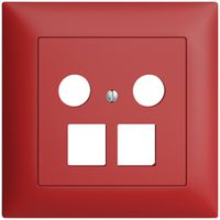 UP-Abdeckset EDIZIOdue FMI, f.Multimediadose 5…2000MHz, f.2×RJ45 Keystone berry