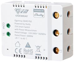 EB-RF-Schaltaktor Shelly Ogemray Bt/Wi-Fi 1-Kan 25A 6000W 110…240V