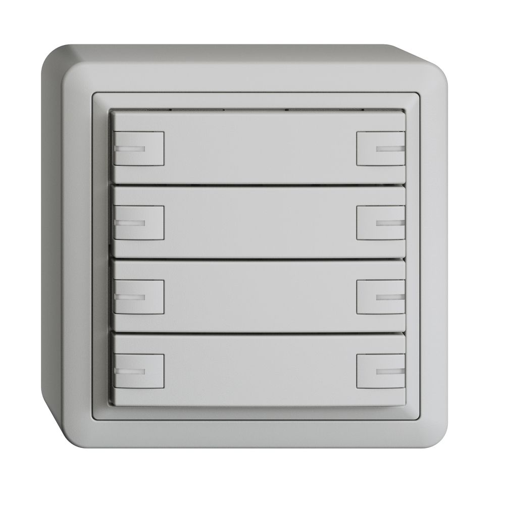 Poussoir KNX RGB AP EDUE, 250mW, a.LED RGB, 8×poussoir, comm.1×touche, grc